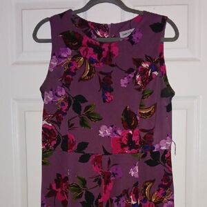 Floral Sleeveless Dress - Purple and Pink